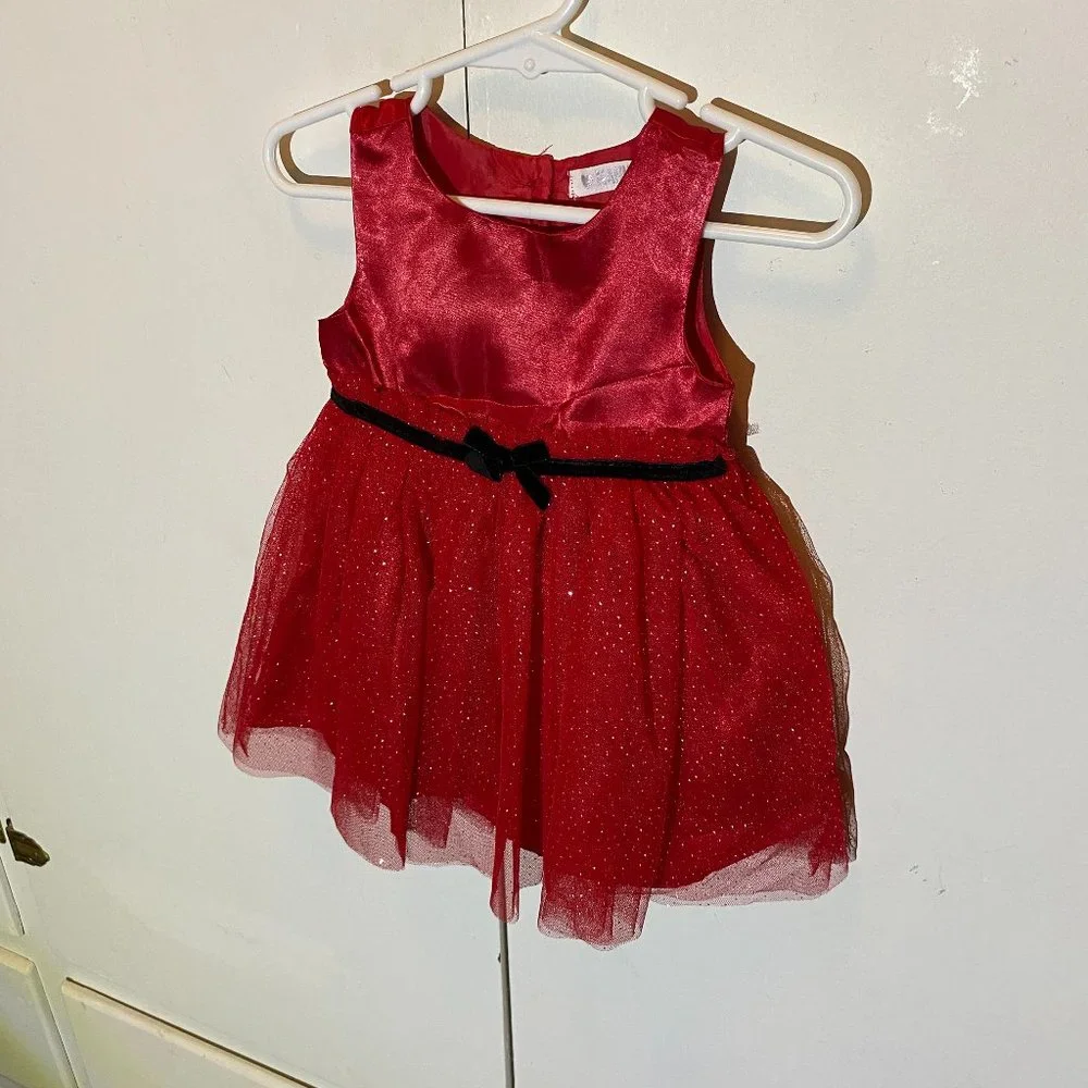 Nannette 2pc. Baby Girl Black & White Coat / Red Dress & Black Shoes - Picture 3 of 15